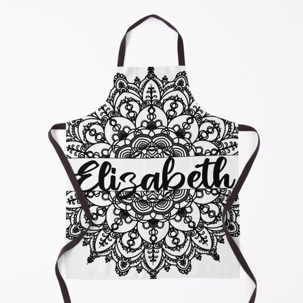 Item preview, First name Elizabeth mandala in black designed and sold by felinefeelings.