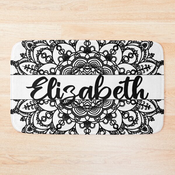Item preview, First name Elizabeth mandala in black designed and sold by felinefeelings.