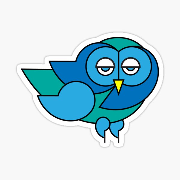 Blasé Teal Owl Sticker