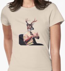 Deer Man, Thumbs Up Women's Fitted T-Shirt