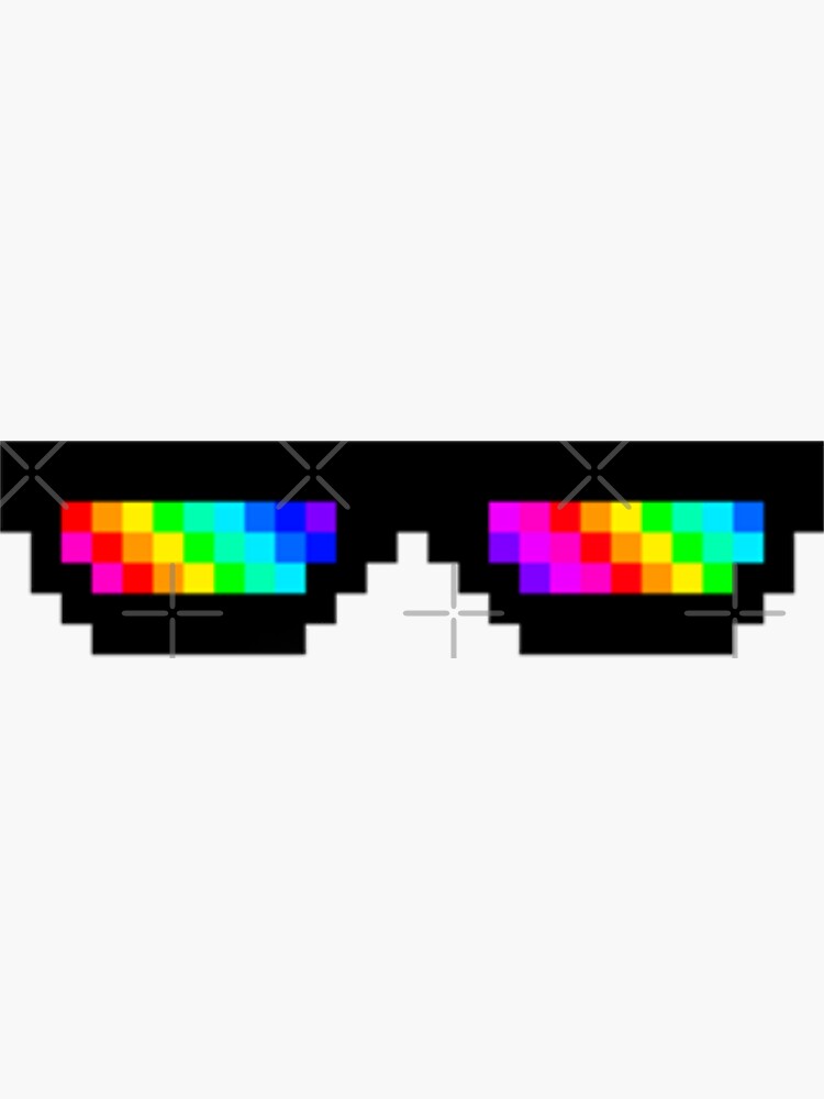 Pixel Rainbow Sunglasses- White