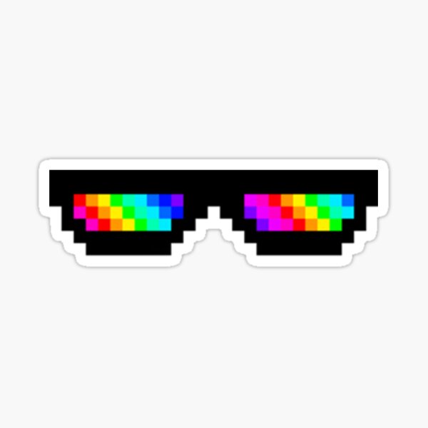 Pixel Rainbow Sunglasses- White