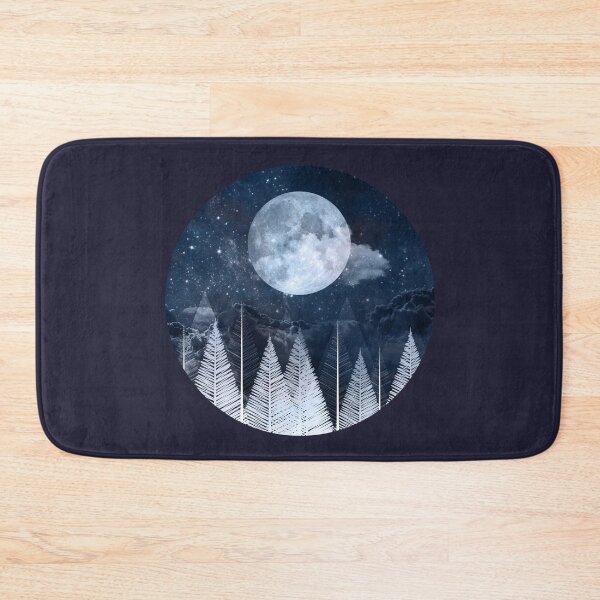 Item preview, Moon at night minimal wall art - blue designed and sold by Bigika.