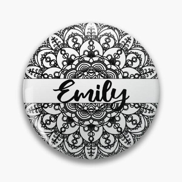 Item preview, First name Emily mandala in black designed and sold by felinefeelings.