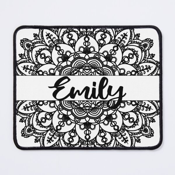 Item preview, First name Emily mandala in black designed and sold by felinefeelings.