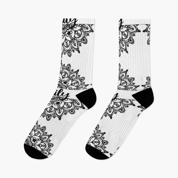 Item preview, First name Emily mandala in black designed and sold by felinefeelings.