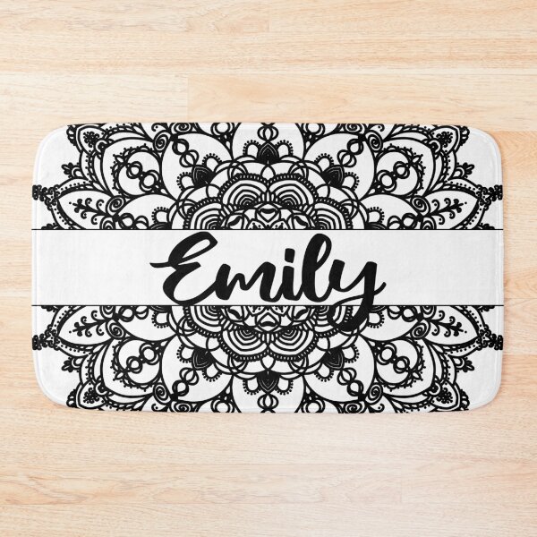 Item preview, First name Emily mandala in black designed and sold by felinefeelings.