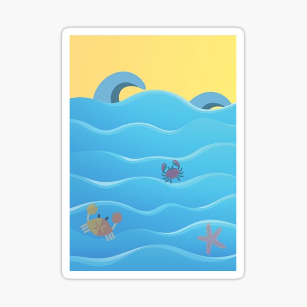 Item preview, Oacian blue & sea animals designed and sold by joliartmedia.
