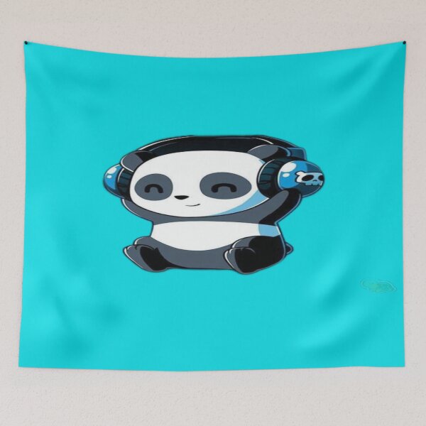 Item preview, Happy Panda on With A Headphone. designed and sold by ShopyStore2.