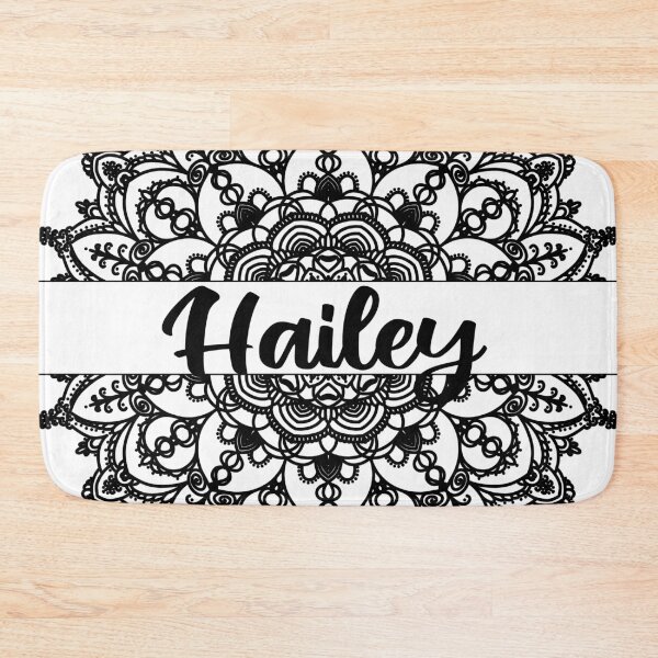 Item preview, First name Hailey mandala in black designed and sold by felinefeelings.