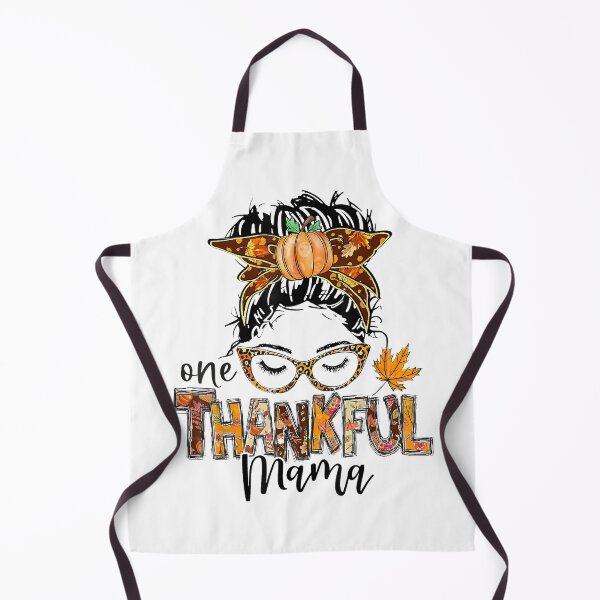 Item preview, One-Thankful Mama Messy Bun Fall Leaves Autumn Thanksgiving T-shirt designed and sold by hoangminhsang.