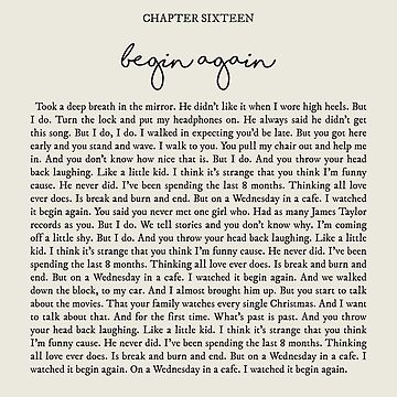 Begin Again Lyrics Art Board Print for Sale by queseraseraa