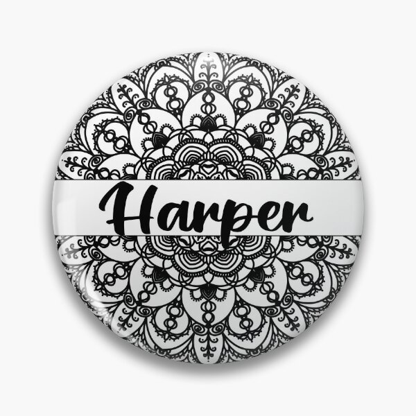 Item preview, First name Harper mandala in black designed and sold by felinefeelings.