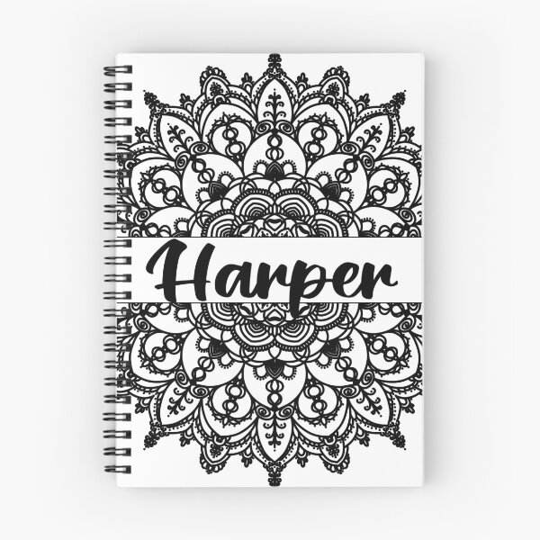 Item preview, First name Harper mandala in black designed and sold by felinefeelings.