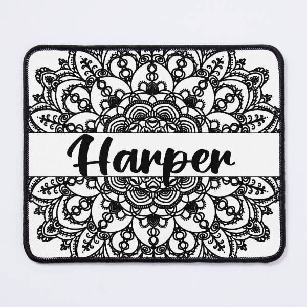 Item preview, First name Harper mandala in black designed and sold by felinefeelings.