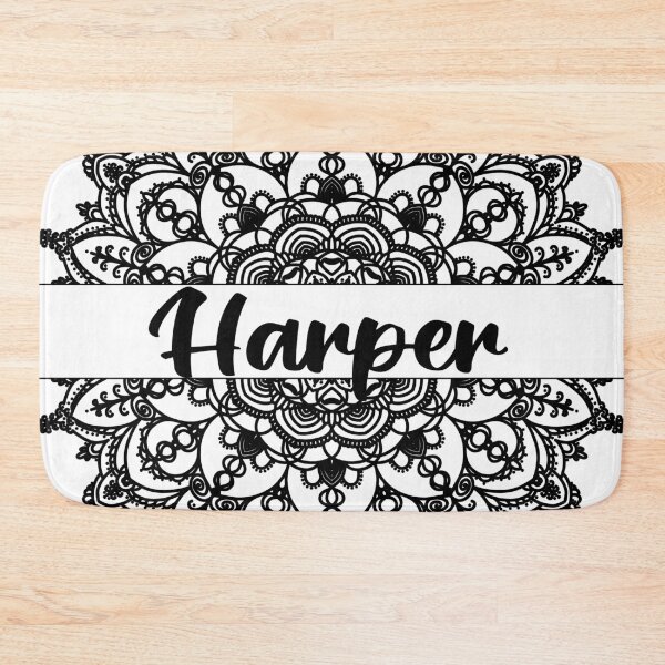 Item preview, First name Harper mandala in black designed and sold by felinefeelings.