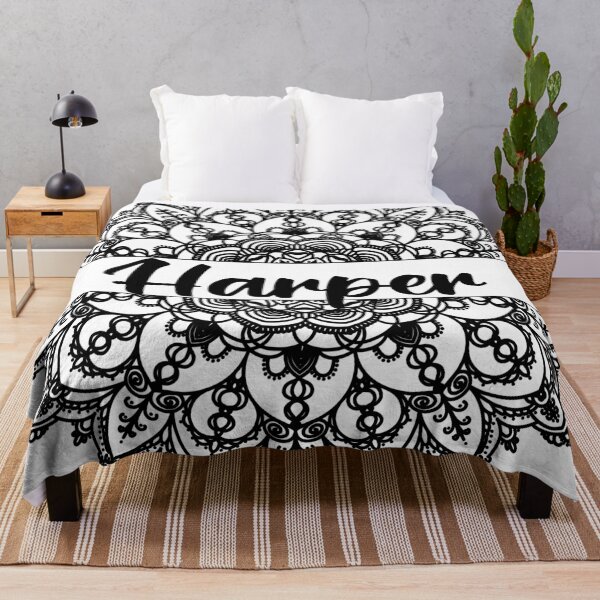 Item preview, First name Harper mandala in black designed and sold by felinefeelings.