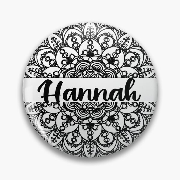 Item preview, First name Hannah mandala in black designed and sold by felinefeelings.