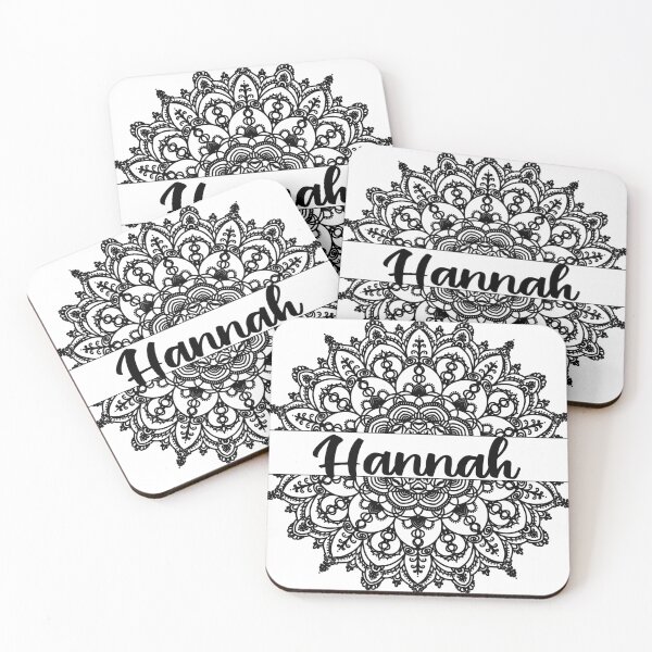 Item preview, First name Hannah mandala in black designed and sold by felinefeelings.