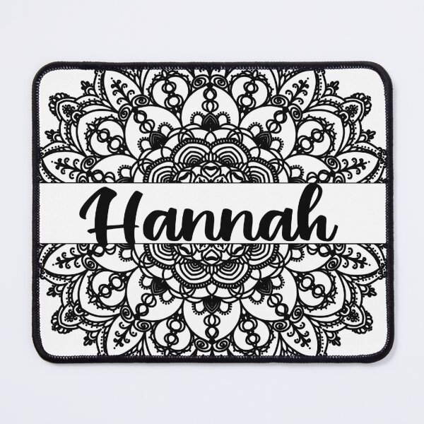 Item preview, First name Hannah mandala in black designed and sold by felinefeelings.