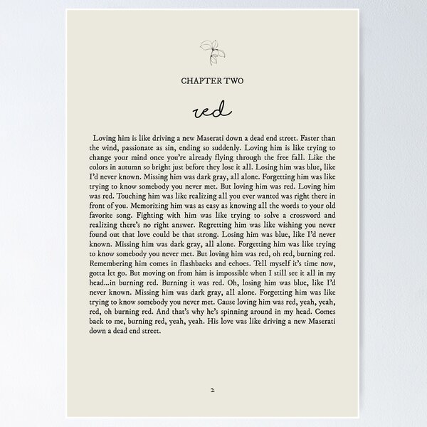 Item preview, Red Lyrics designed and sold by queseraseraa.