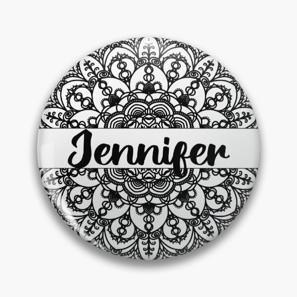 Item preview, First name Jennifer mandala in black designed and sold by felinefeelings.