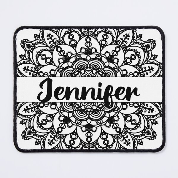 Item preview, First name Jennifer mandala in black designed and sold by felinefeelings.