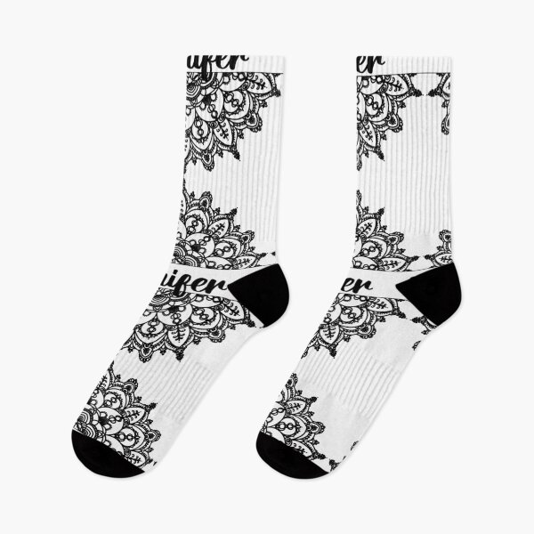 Item preview, First name Jennifer mandala in black designed and sold by felinefeelings.
