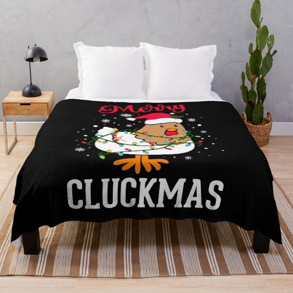 Item preview, Funny MERRY CLUCKMAS Merry Christmas Chicken Xmas Lights Santa Hat designed and sold by Cloudlia.