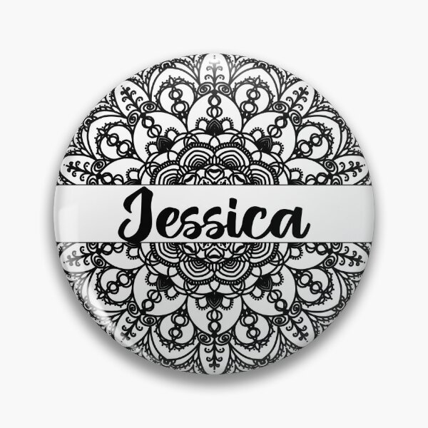 Item preview, First name Jessica mandala in black designed and sold by felinefeelings.