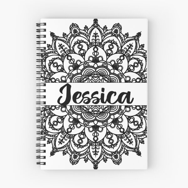 Item preview, First name Jessica mandala in black designed and sold by felinefeelings.