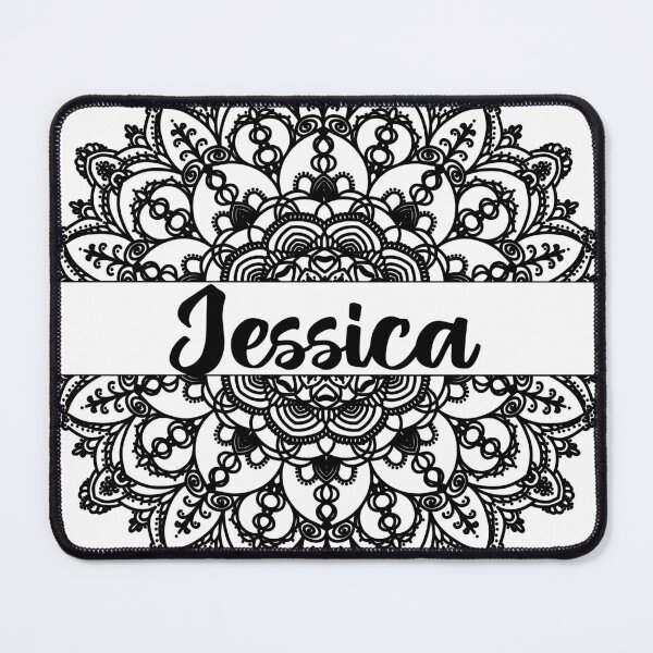 Item preview, First name Jessica mandala in black designed and sold by felinefeelings.