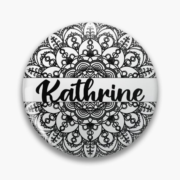 Item preview, First name Kathrine mandala in black designed and sold by felinefeelings.