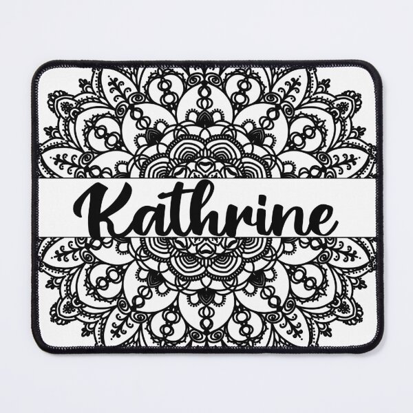 Item preview, First name Kathrine mandala in black designed and sold by felinefeelings.