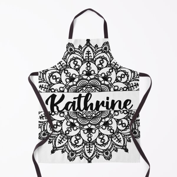 Item preview, First name Kathrine mandala in black designed and sold by felinefeelings.