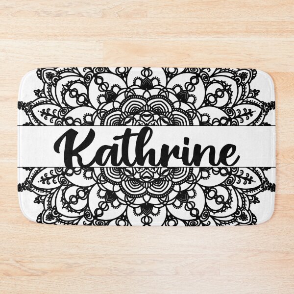 Item preview, First name Kathrine mandala in black designed and sold by felinefeelings.