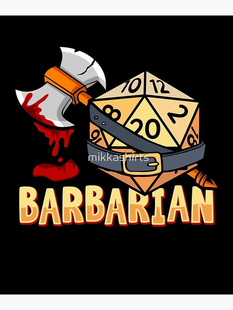 Fantasy Role Playing Game Design for a Barbarian RPG Gamer Premium Matte Vertical Poster sold by