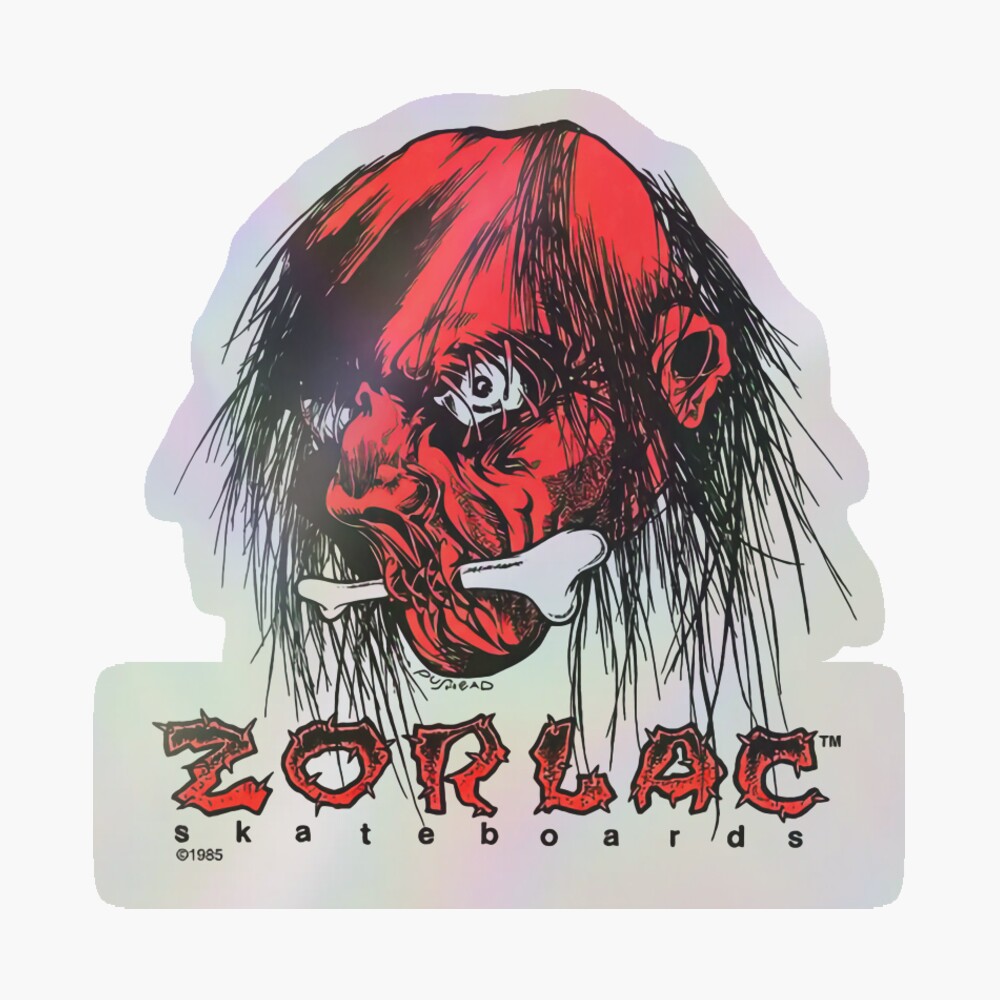 Zorlac Skateboard Flag PusHead Shrunken Head Banner Vintage