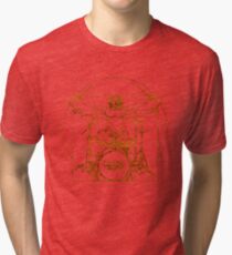 Vitruvian Drummer Man Tri-blend T-Shirt