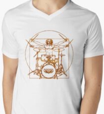 Vitruvian Drummer Man Men's V-Neck T-Shirt