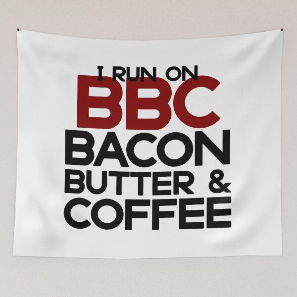 Item preview, I run on BBC: Bacon, Butter and Coffee. Funny Keto Diet gifts #KetoDiet #Ketosis #ketoholic designed and sold by AmazingEcraft.