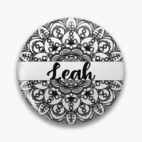 Item preview, First name Leah mandala in black designed and sold by felinefeelings.
