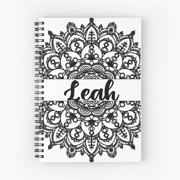 Item preview, First name Leah mandala in black designed and sold by felinefeelings.
