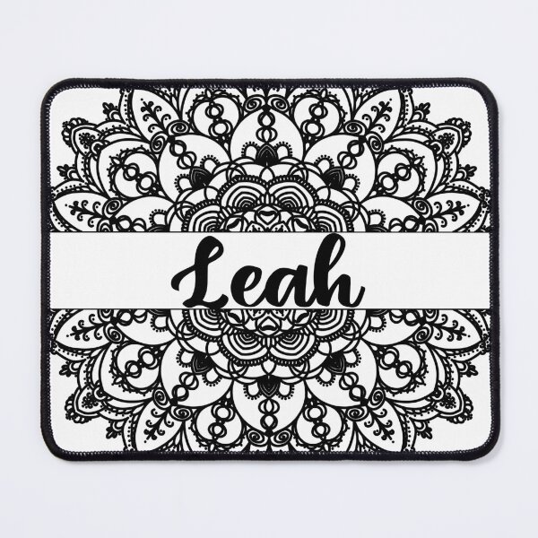 Item preview, First name Leah mandala in black designed and sold by felinefeelings.