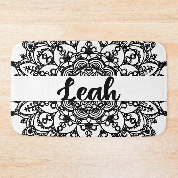Item preview, First name Leah mandala in black designed and sold by felinefeelings.