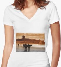 Carcavelos Surfers Women's Fitted V-Neck T-Shirt