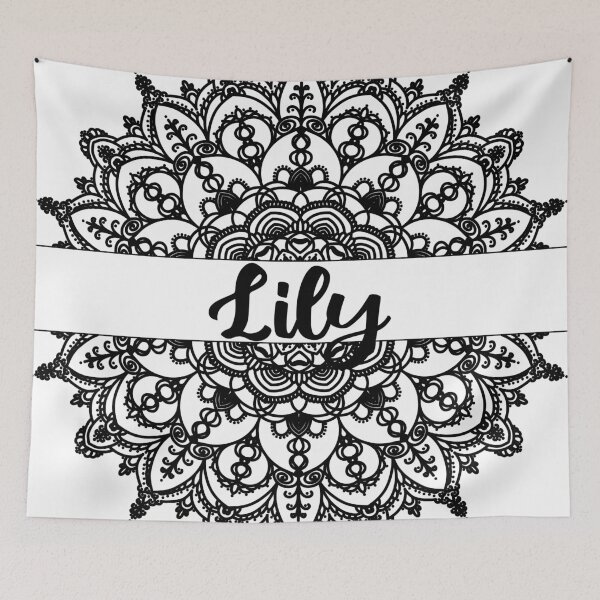 Item preview, First name Lily mandala in black designed and sold by felinefeelings.