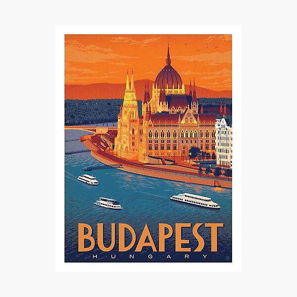 Item preview, BUDAPEST HUNGARY : Vintage Stockholm Travel Advertising Print designed and sold by posterbobs.