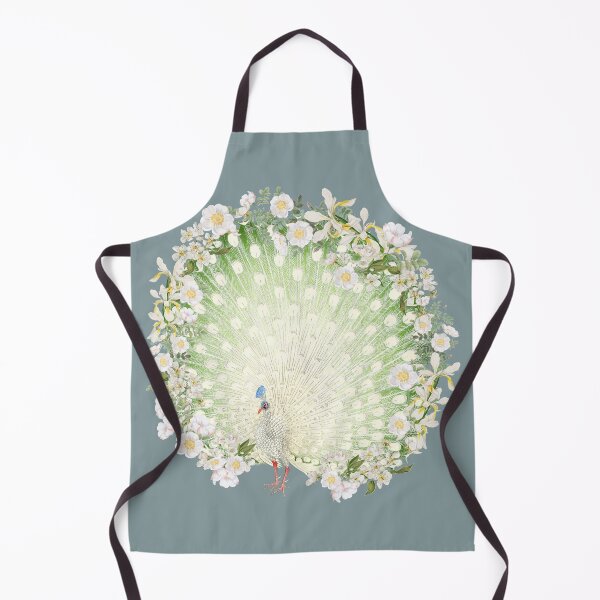Item preview, Ornate Indian White Peacock And Beautiful Decorative Cascading Flowers designed and sold by TrulyEpoque.