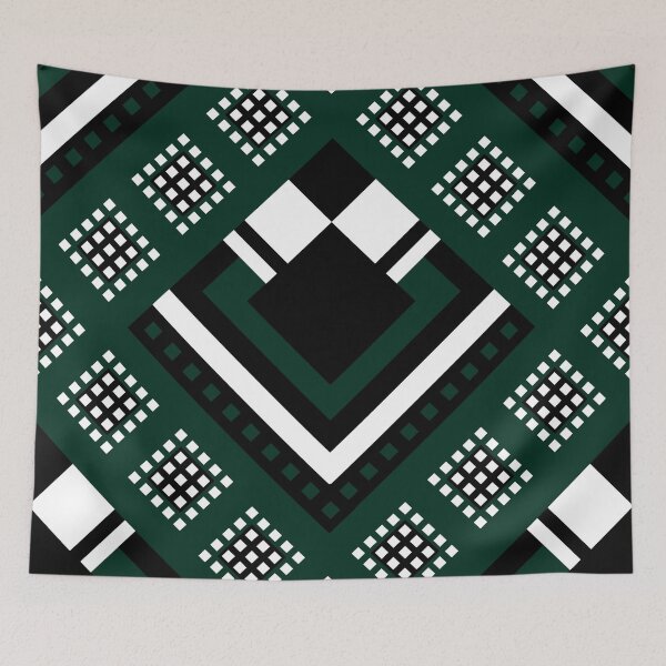 Item preview, Zimbabwe | Modified Traditional Retso Pattern( Dark Green, White and Black)  designed and sold by DesignbyDAE.